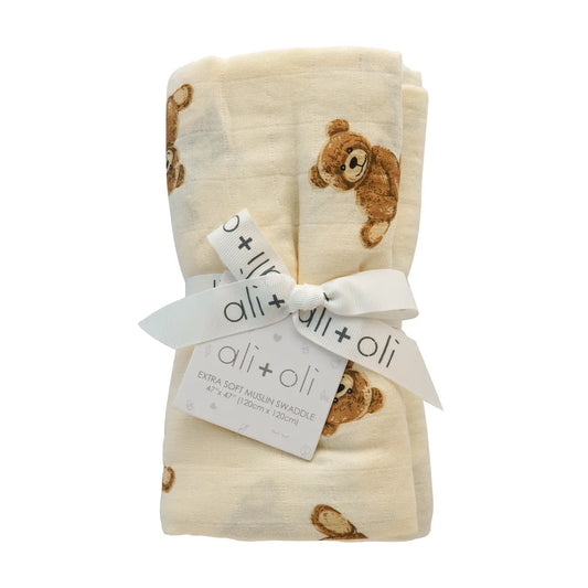 Teddy Bear Swaddle Blanket