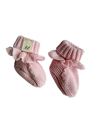 Classic Ruffle Booties - Powder Pink