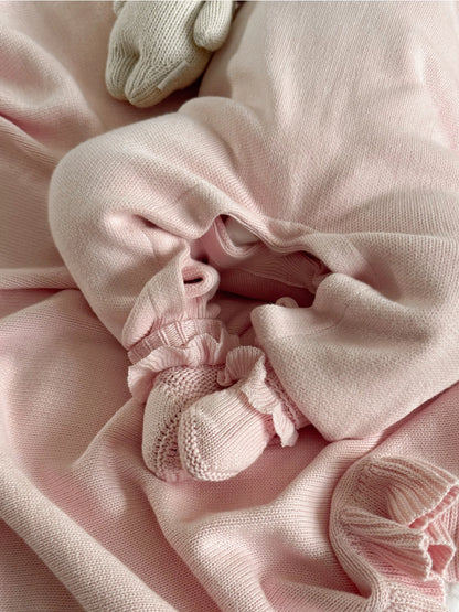 Classic Ruffle Booties - Powder Pink